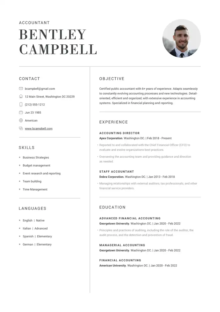 CV template Munich